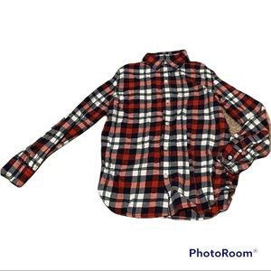 Gap Kids plaid red and black flannel shirt